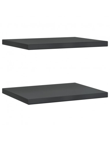 Mensole a Muro 2 pz 50x40x3 cm Nero in Acciaio Inossidabile