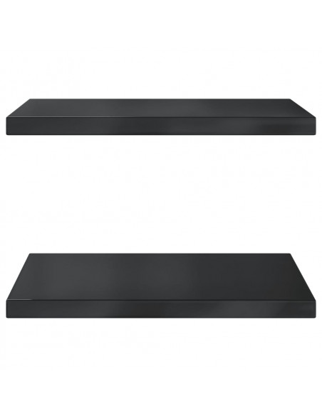 Mensole a Muro 2 pz 50x40x3 cm Nero in Acciaio Inossidabile