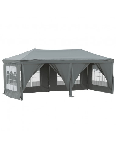 Tenda per Feste Pieghevole con Pareti Laterali Antracite 3x6 m