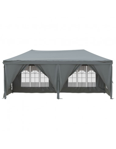Tenda per Feste Pieghevole con Pareti Laterali Antracite 3x6 m