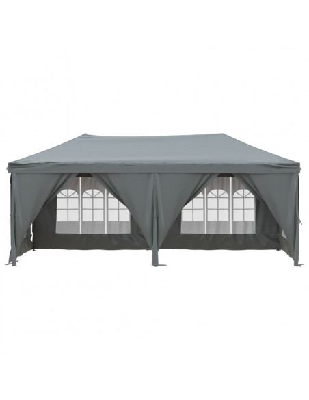 Tenda per Feste Pieghevole con Pareti Laterali Antracite 3x6 m