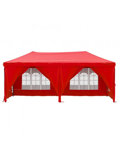 Tenda per Feste Pieghevole con Pareti Laterali Rosso 3x6 m