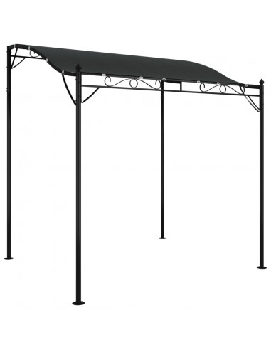 Tettoia Antracite 2x2,3 m 180 g/m² Tessuto e Acciaio