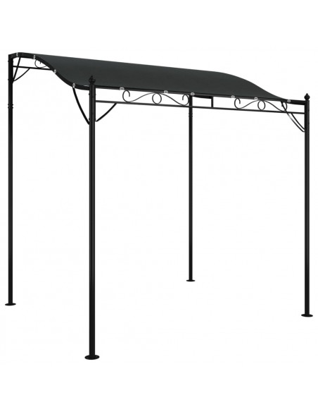 Tettoia Antracite 2x2,3 m 180 g/m² Tessuto e Acciaio