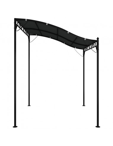 Tettoia Antracite 2x2,3 m 180 g/m² Tessuto e Acciaio