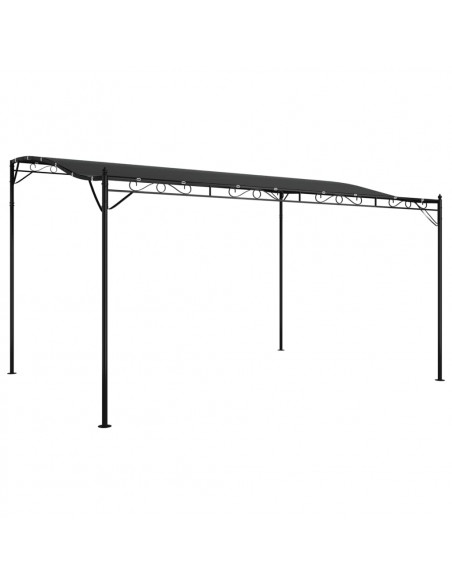 Tettoia Antracite 4x3 m 180 g/m² Tessuto e Acciaio