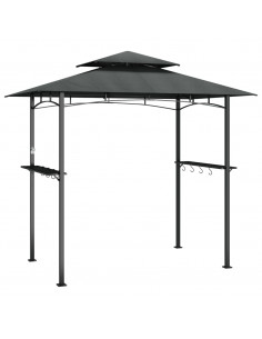 Gazebo Barbecue Ripiani Laterali Antracite 240x150x243 Acciaio 2