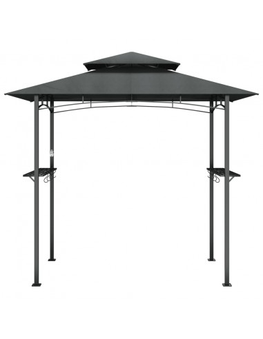 Gazebo Barbecue Ripiani Laterali Antracite 240x150x243 Acciaio