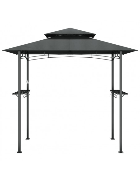 Gazebo Barbecue Ripiani Laterali Antracite 240x150x243 Acciaio