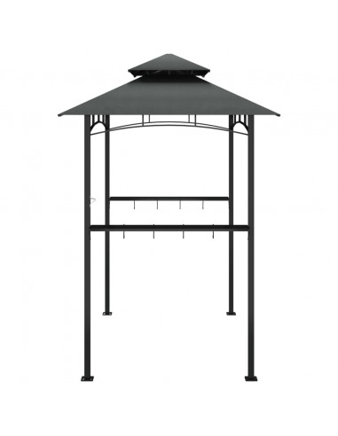 Gazebo Barbecue Ripiani Laterali Antracite 240x150x243 Acciaio