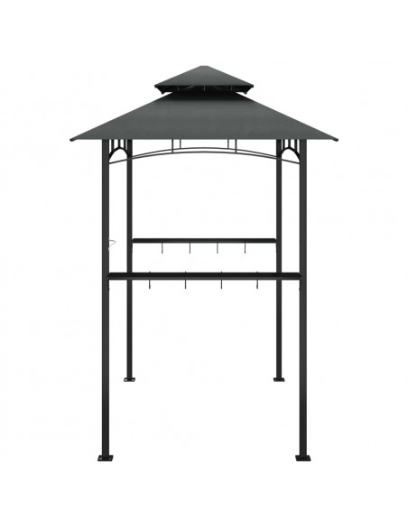 Gazebo Barbecue Ripiani Laterali Antracite 240x150x243 Acciaio