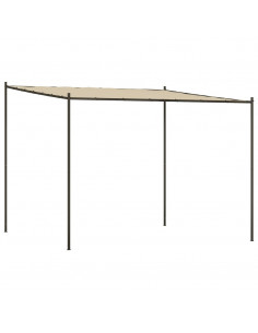 Gazebo Beige 3x3 m 180 g/m² Tessuto e Acciaio 2