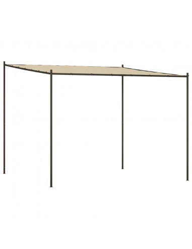 Gazebo Beige 3x3 m 180 g/m² Tessuto e Acciaio