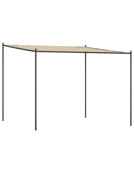 Gazebo Beige 3x3 m 180 g/m² Tessuto e Acciaio