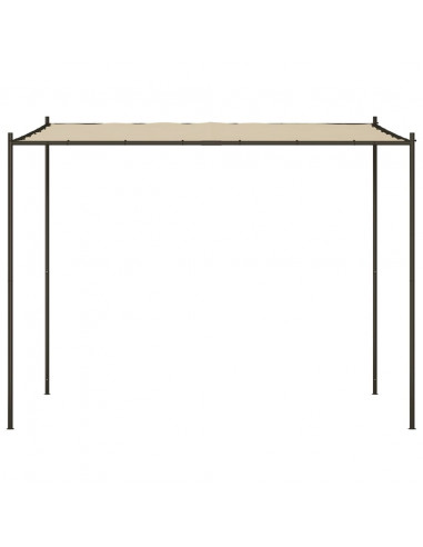 Gazebo Beige 3x3 m 180 g/m² Tessuto e Acciaio