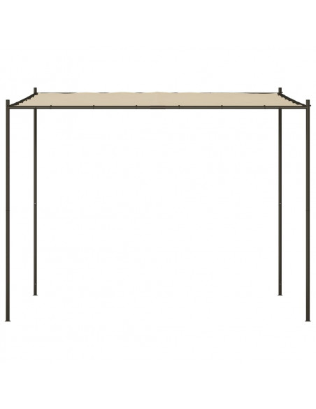 Gazebo Beige 3x3 m 180 g/m² Tessuto e Acciaio