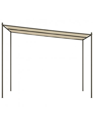 Gazebo Beige 3x3 m 180 g/m² Tessuto e Acciaio