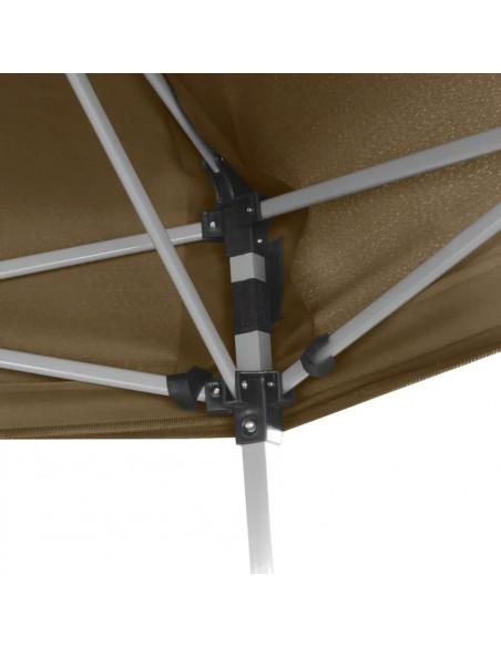 Tendone Esagono Pop-Up Pareti Laterali 3,6x3,1m Tortora 220g/m²
