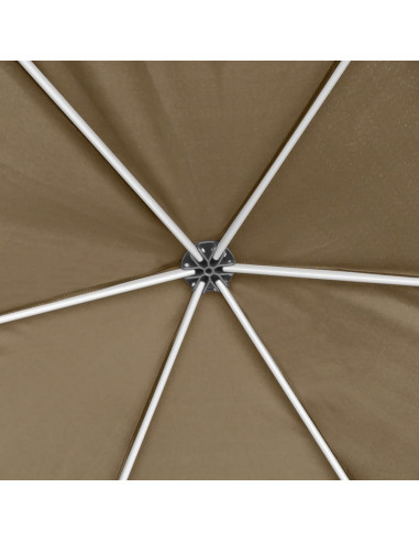 Tendone Esagono Pop-Up Pareti Laterali 3,6x3,1m Tortora 220g/m²