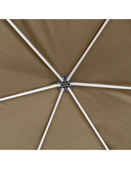 Tendone Esagono Pop-Up Pareti Laterali 3,6x3,1m Tortora 220g/m²