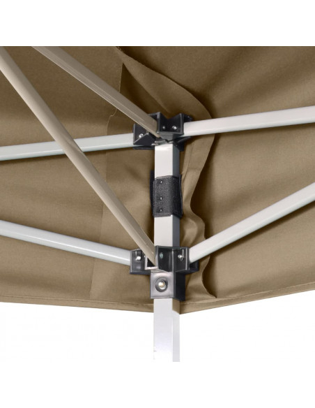 Tendone Esagonale Pieghevole Pop-Up 3,6x3,1 m Tortora 220 g/m²
