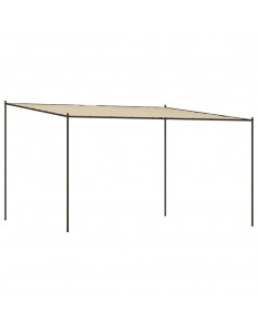 Gazebo Beige 4x4 m 180 g/m² Tessuto e Acciaio 2