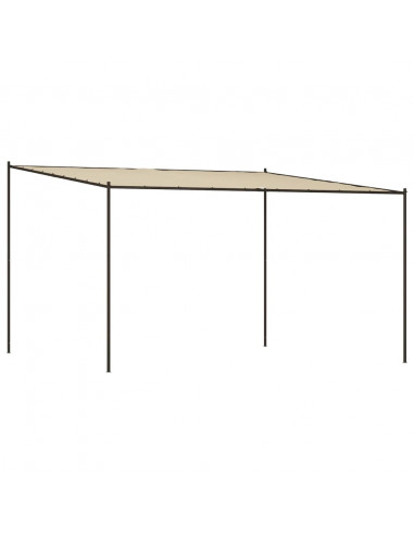 Gazebo Beige 4x4 m 180 g/m² Tessuto e Acciaio