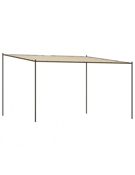 Gazebo Beige 4x4 m 180 g/m² Tessuto e Acciaio