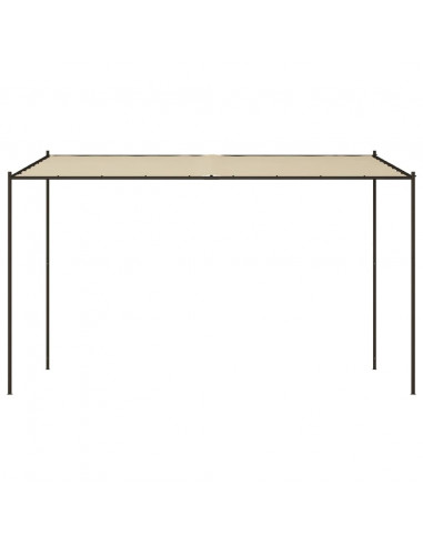 Gazebo Beige 4x4 m 180 g/m² Tessuto e Acciaio