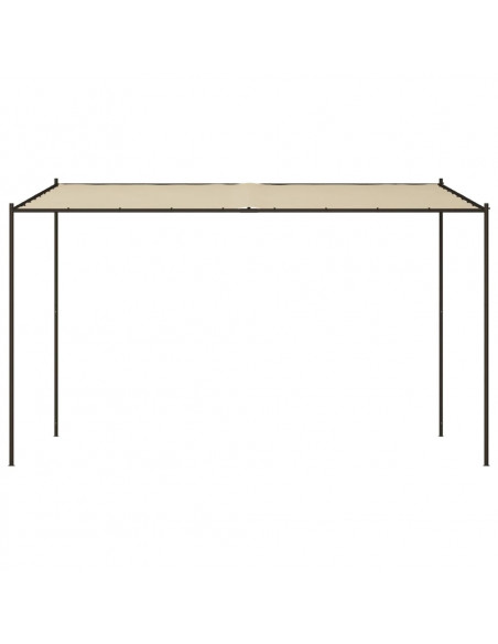 Gazebo Beige 4x4 m 180 g/m² Tessuto e Acciaio