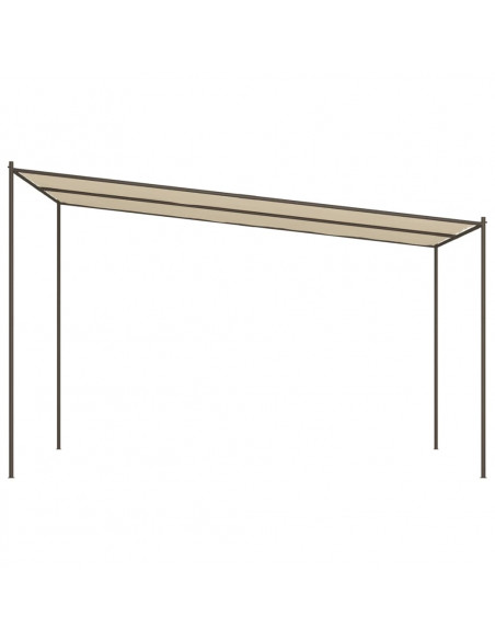 Gazebo Beige 4x4 m 180 g/m² Tessuto e Acciaio