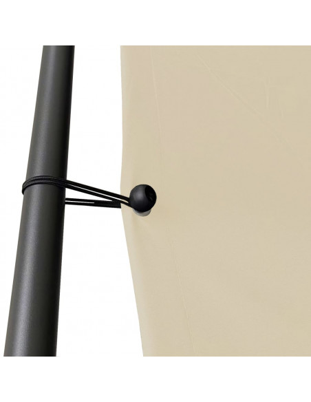 Gazebo Beige 4x4 m 180 g/m² Tessuto e Acciaio