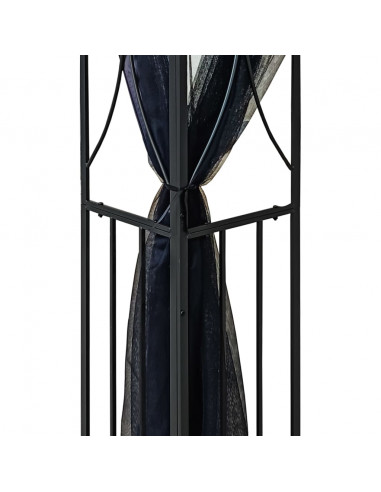 Gazebo con Pareti Laterali Antracite 300x300x270 cm Acciaio