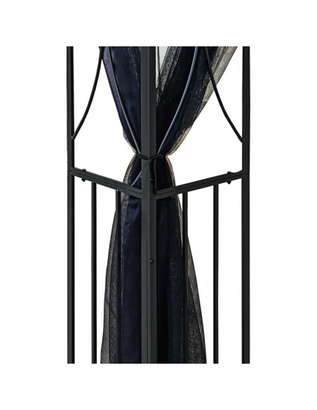 Gazebo con Pareti Laterali Antracite 300x300x270 cm Acciaio