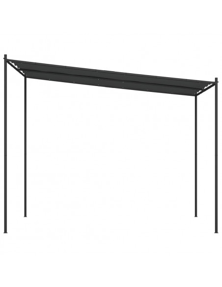 Gazebo Antracite 3x3 m 180 g/m² Tessuto e Acciaio