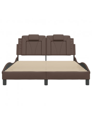 Giroletto con Luci LED Marrone 140x190 cm in Similpelle