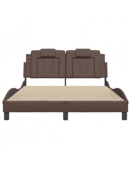Giroletto con Luci LED Marrone 140x190 cm in Similpelle