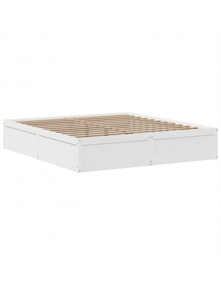 Giroletto senza Materasso Bianco 180x200 cm Legno Massello Pino