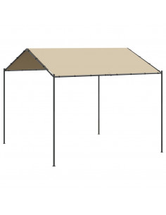 Tenda a Baldacchino Beige 3x3 m in Acciaio e Tessuto 2