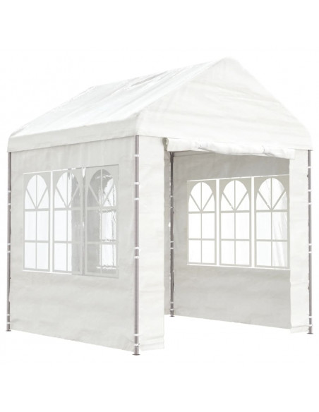 Gazebo con Tetto Bianco 2,28x2,23x2,69 m in Polietilene