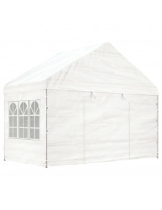 Gazebo con Tetto Bianco 4,08x2,23x3,22 m in Polietilene 2
