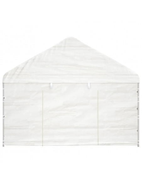 Gazebo con Tetto Bianco 4,08x2,23x3,22 m in Polietilene