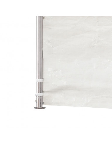 Gazebo con Tetto Bianco 4,08x2,23x3,22 m in Polietilene