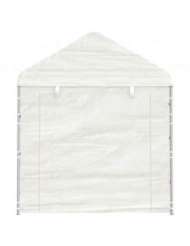 Gazebo con Tetto Bianco 8,92x2,28x2,69 m in Polietilene