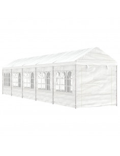Gazebo con Tetto Bianco 11,15x2,28x2,69 m in Polietilene 2