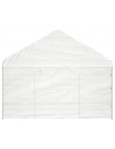 Gazebo con Tetto Bianco 15,61x4,08x3,22 m in Polietilene