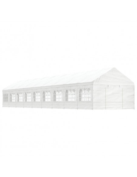 Gazebo con Tetto Bianco 20,07x4,08x3,22 m in Polietilene