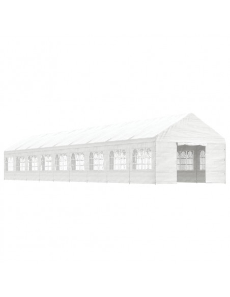 Gazebo con Tetto Bianco 20,07x4,08x3,22 m in Polietilene