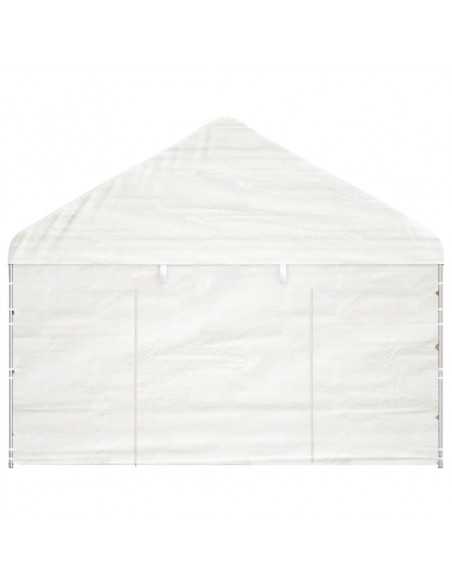 Gazebo con Tetto Bianco 6,69x4,08x3,22 m in Polietilene