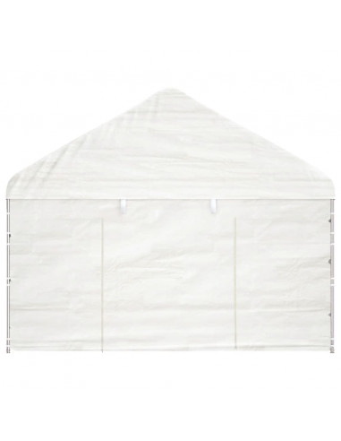 Gazebo con Tetto Bianco 17,84x4,08x3,22 m in Polietilene